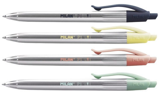 Picture of MILAN P1 SILVER SERIES - BLUE INK PEN